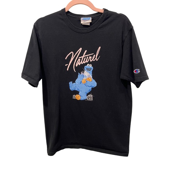 Champion Other - Champion Naturel Cookie Monster T-Shirt Black Graphic‎ Print Mens Medium